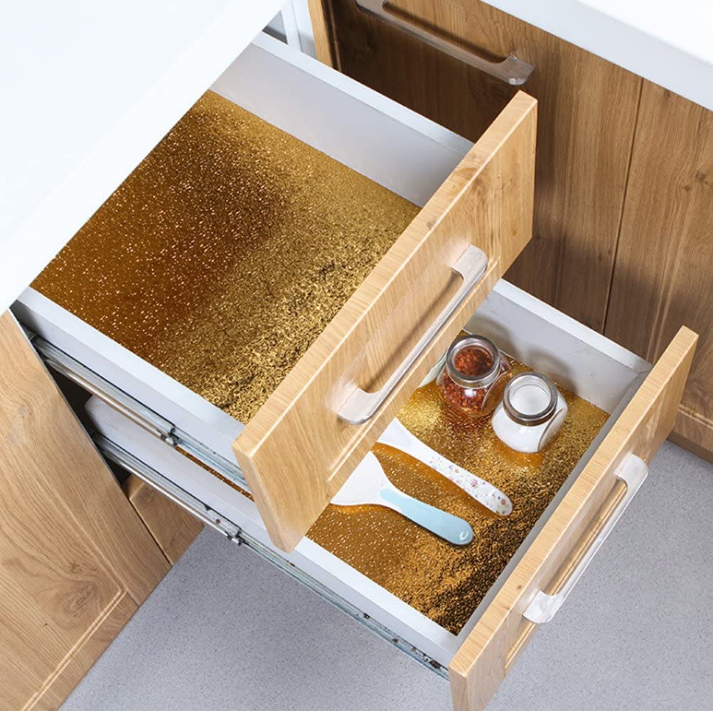 Кухонные ящики с золотой плёнкой Новая жизнь