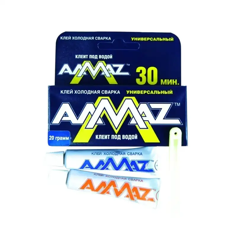 Холодная сварка Алмаз два тюбика и палочка для смешивания
