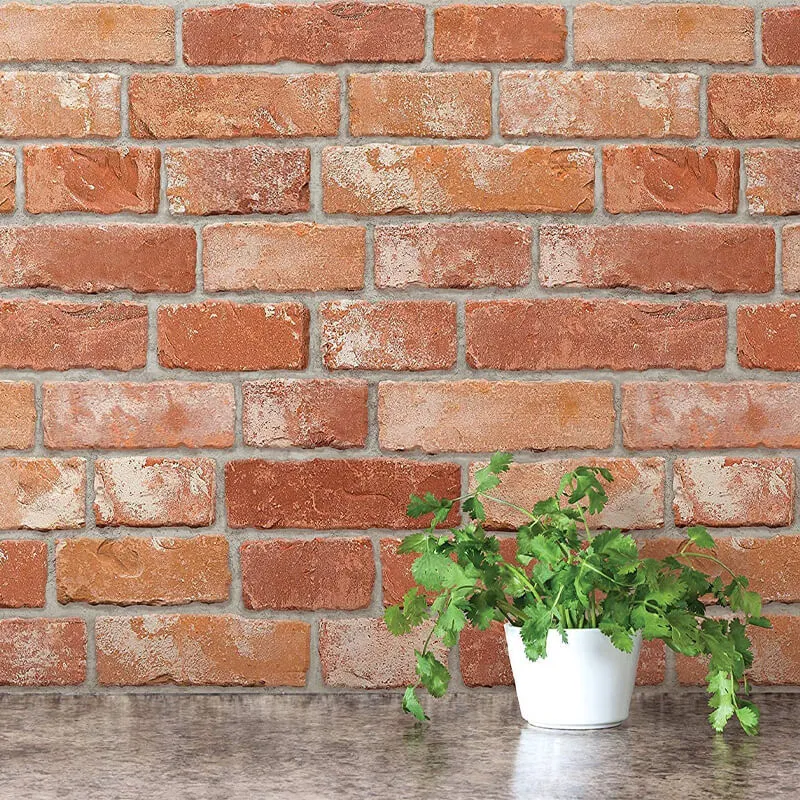 Плёнка "красный кирпич" на кухне