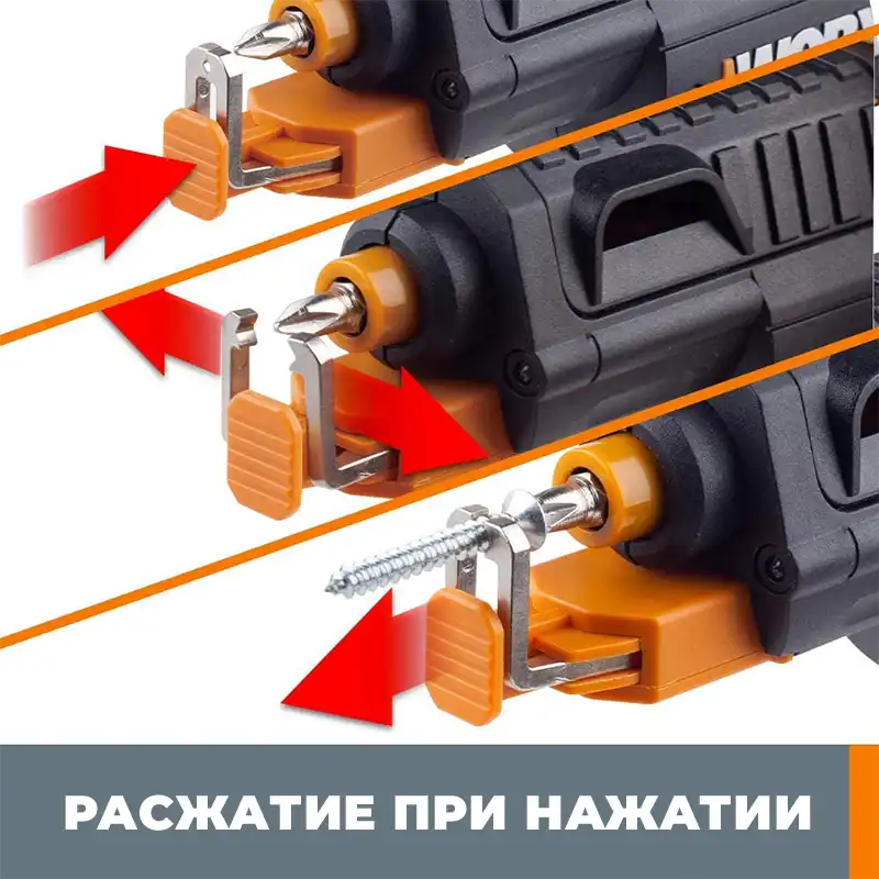Система винтодержателя шуруповёрта Worx