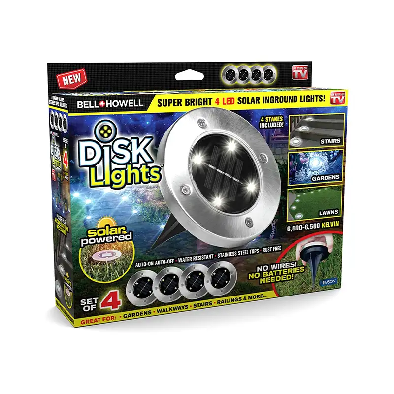 Автономный уличный светильник с датчиком освещённости в упаковке