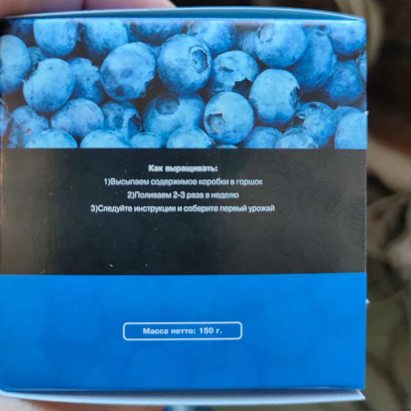 Инструкция на упаковке домашней ягодницы голбуки Денис Блю