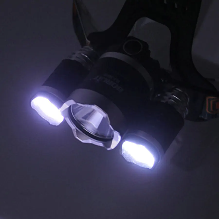 Два горящих светодиода налобного фонаря