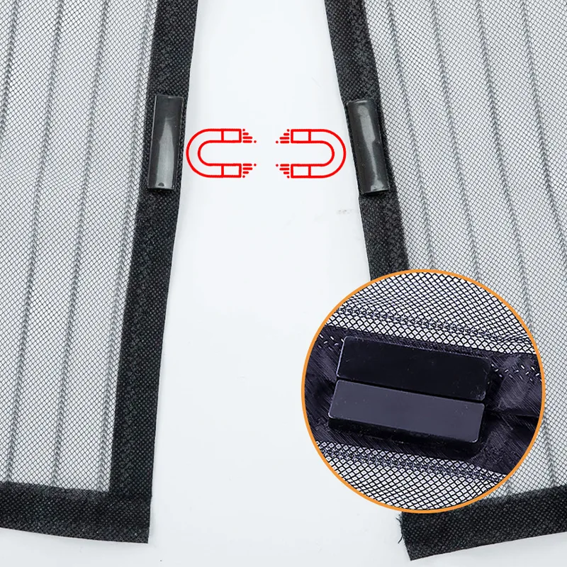 Магнитное закрывание сетки от комаров на дверь