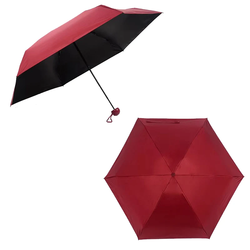 Бордовый капсульный зонт