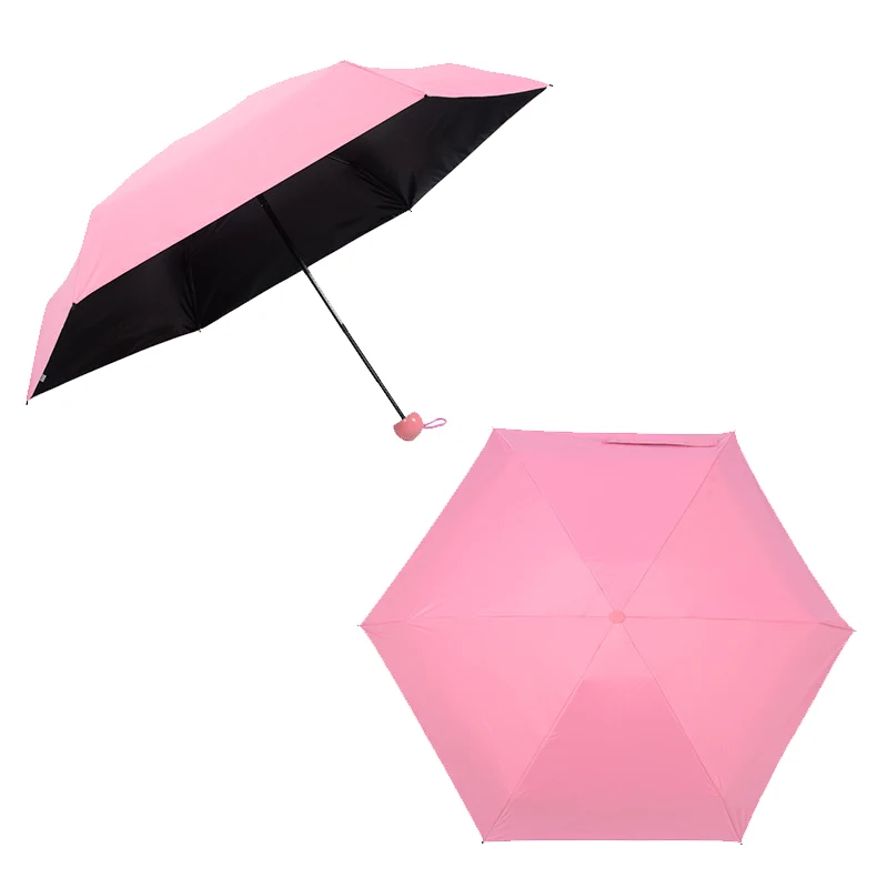 Розовый капсульный зонт