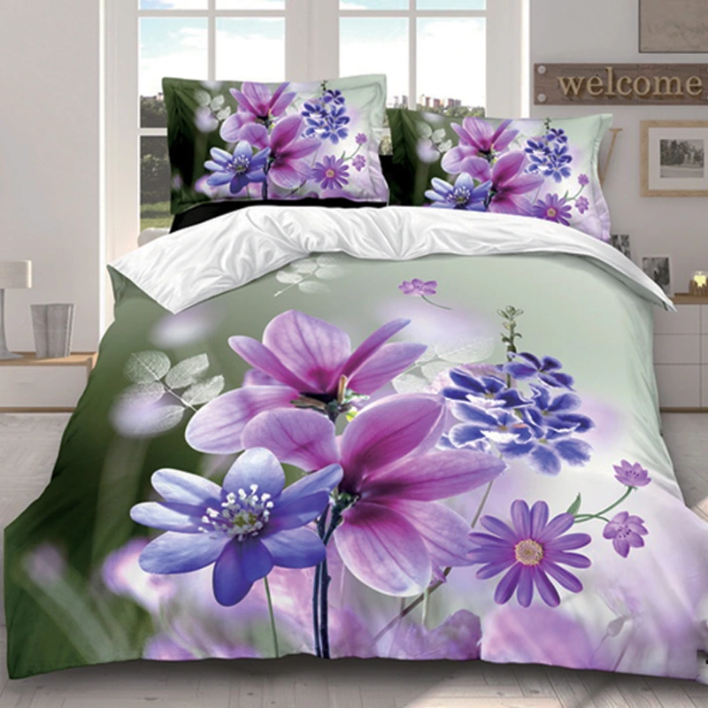 Постельное бельё с фиолетовыми цветами