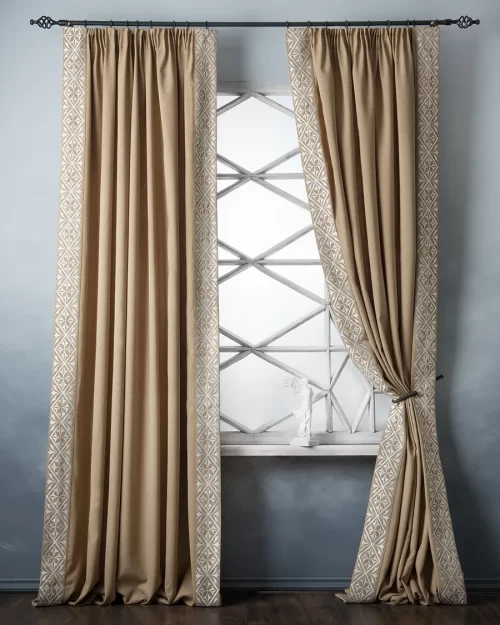 Шторы Дюпон горчичного цвета