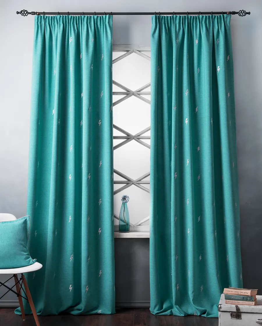 Бирюзовые шторы Флэш