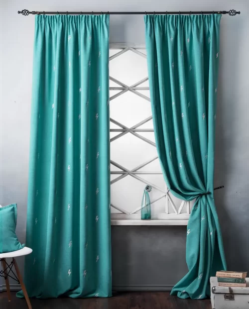 Бирюзовые шторы Флэш
