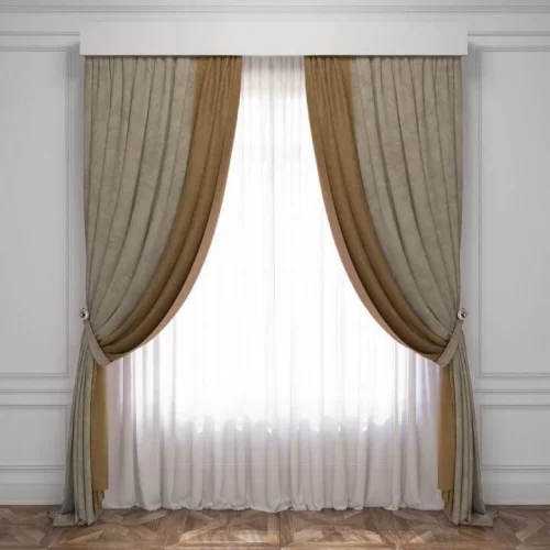 Тёмно-бежевые шторы Латур