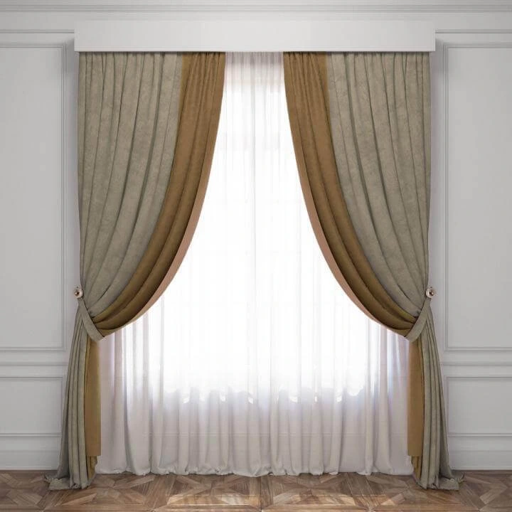 Тёмно-бежевые шторы Латур