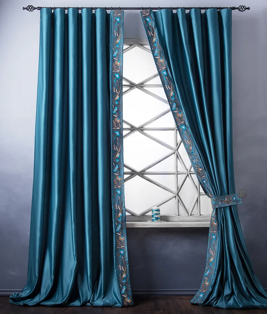 Бирюзовые шторы Шарлиз