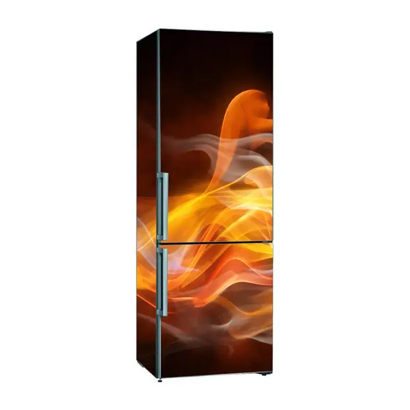 Наклейки на холодильник с пламенем