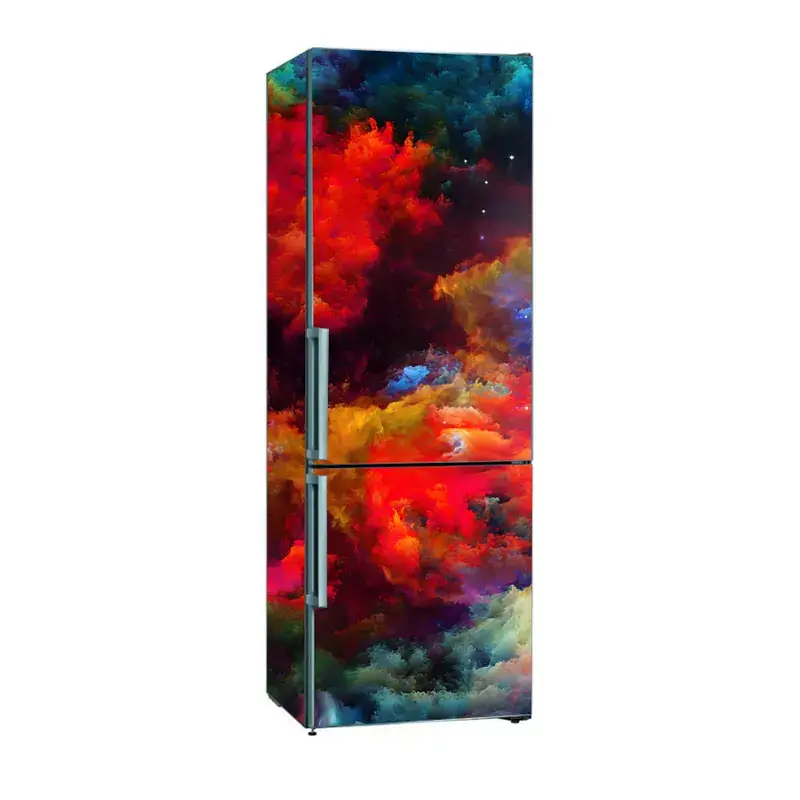 Наклейки на холодильник с разноцветным дымом