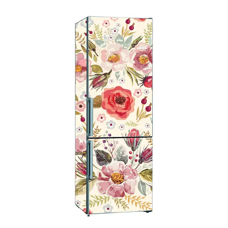 Наклейки на холодильник с нарисованными цветами