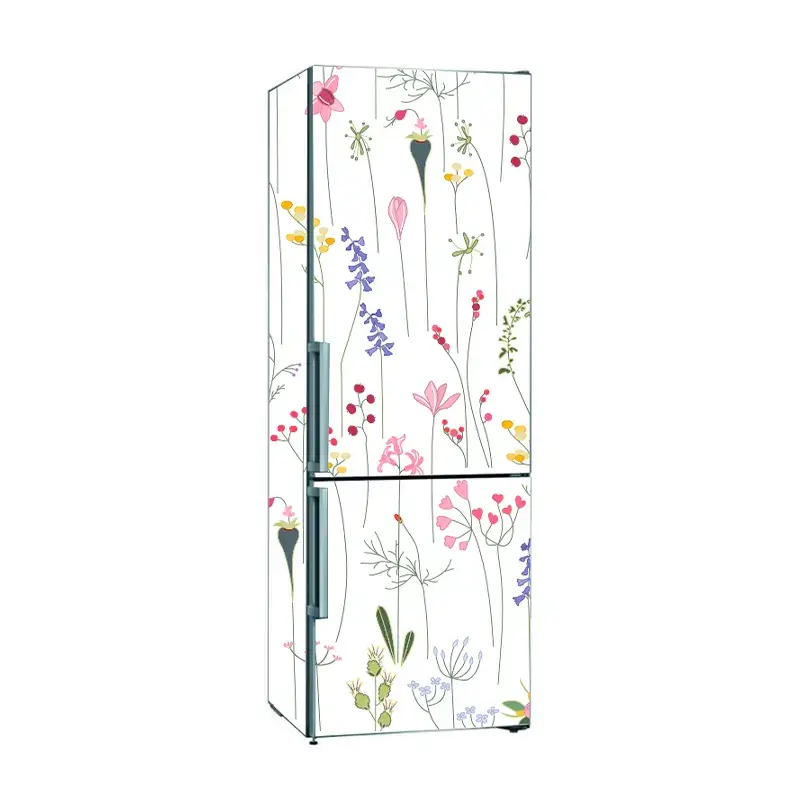 Наклейки на холодильник с нарисованными растениями