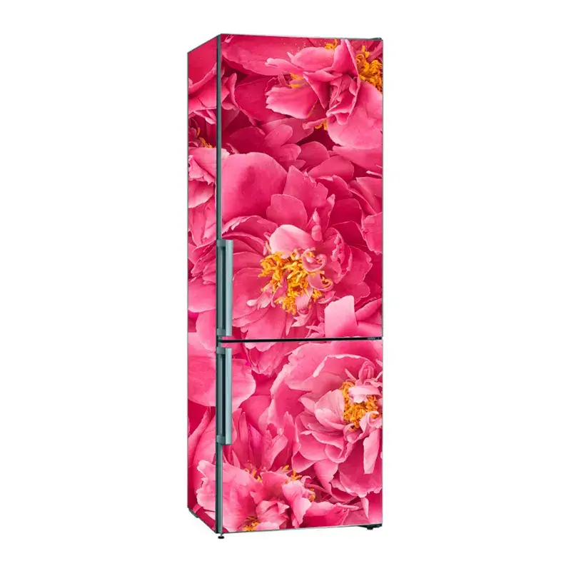 Наклейки на холодильник с пионами