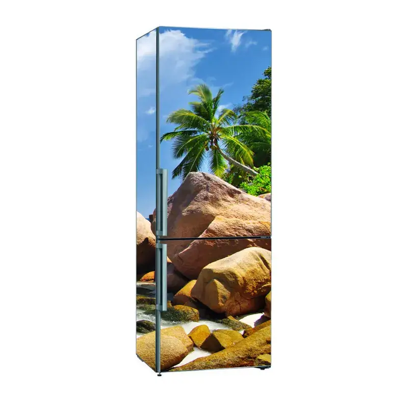 Наклейки на холодильник тропический берег