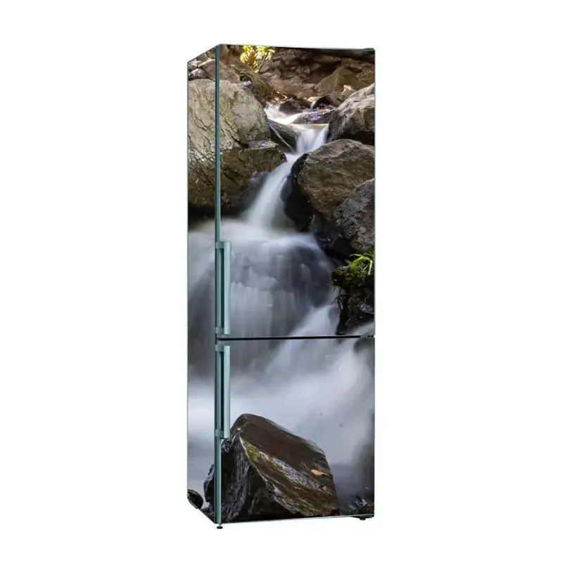 Наклейки на холодильник горный водопад