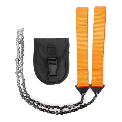 Ручная цепная пила с орнажевыми ручками и чехол