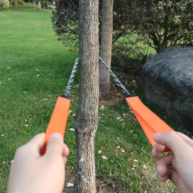 Пилка тонкого ствола ручной цепной пилой