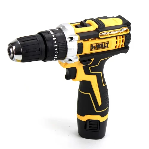 Крупный план аккумуляторного шуруповерта DeWalt 12V