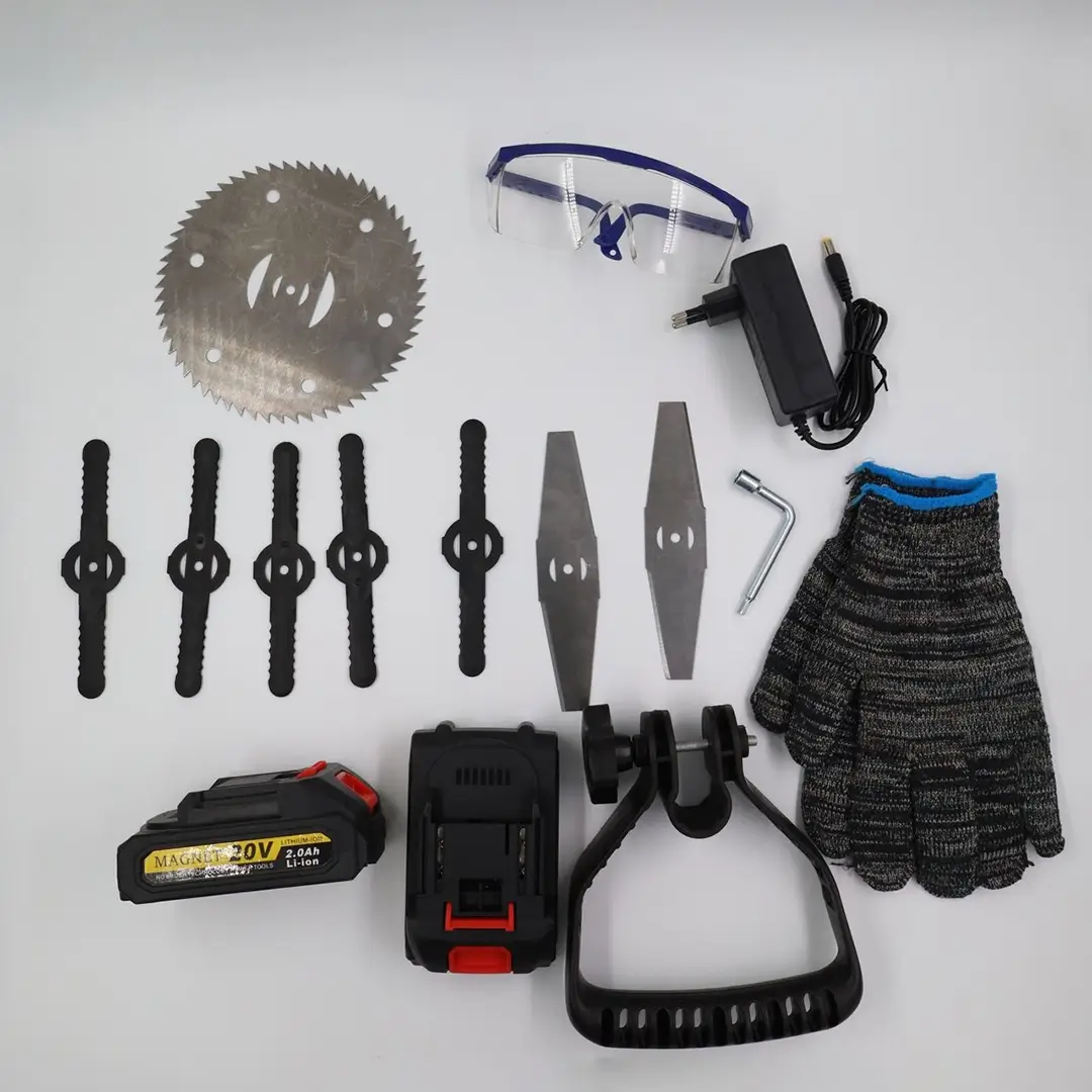 Сменные лезвия, аккумулятор, перчатки и защитные очки